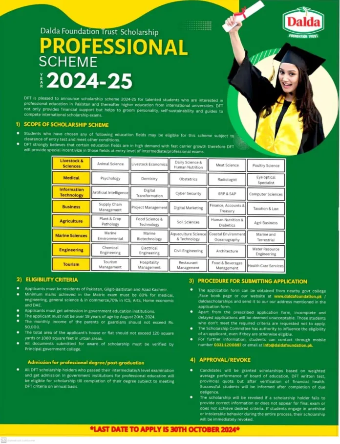 Dalda Foundation Scholarships Application Form 2024